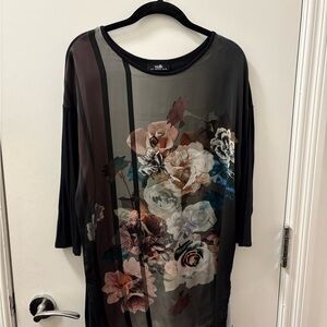 Wallis Black and Gray Floral Tunic